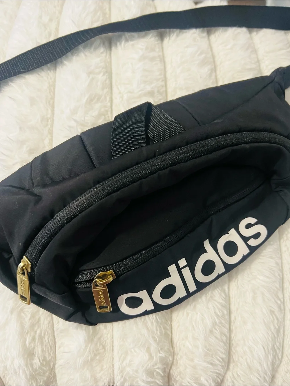 adidas Black Sling/Fanny Pack with White Logo
